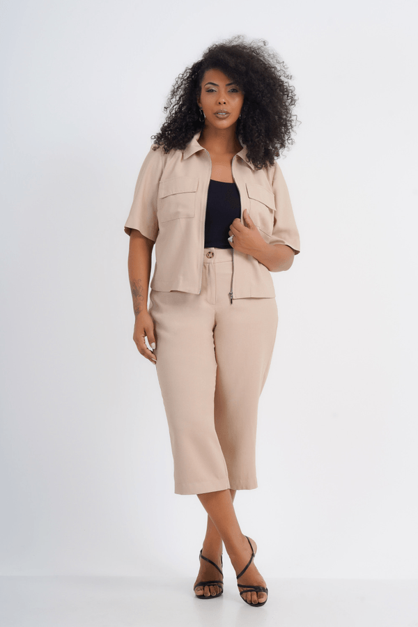 CASACO PLUS SIZE FEMININO MANGA LONGA TWEED CLASSIC - Program Moda